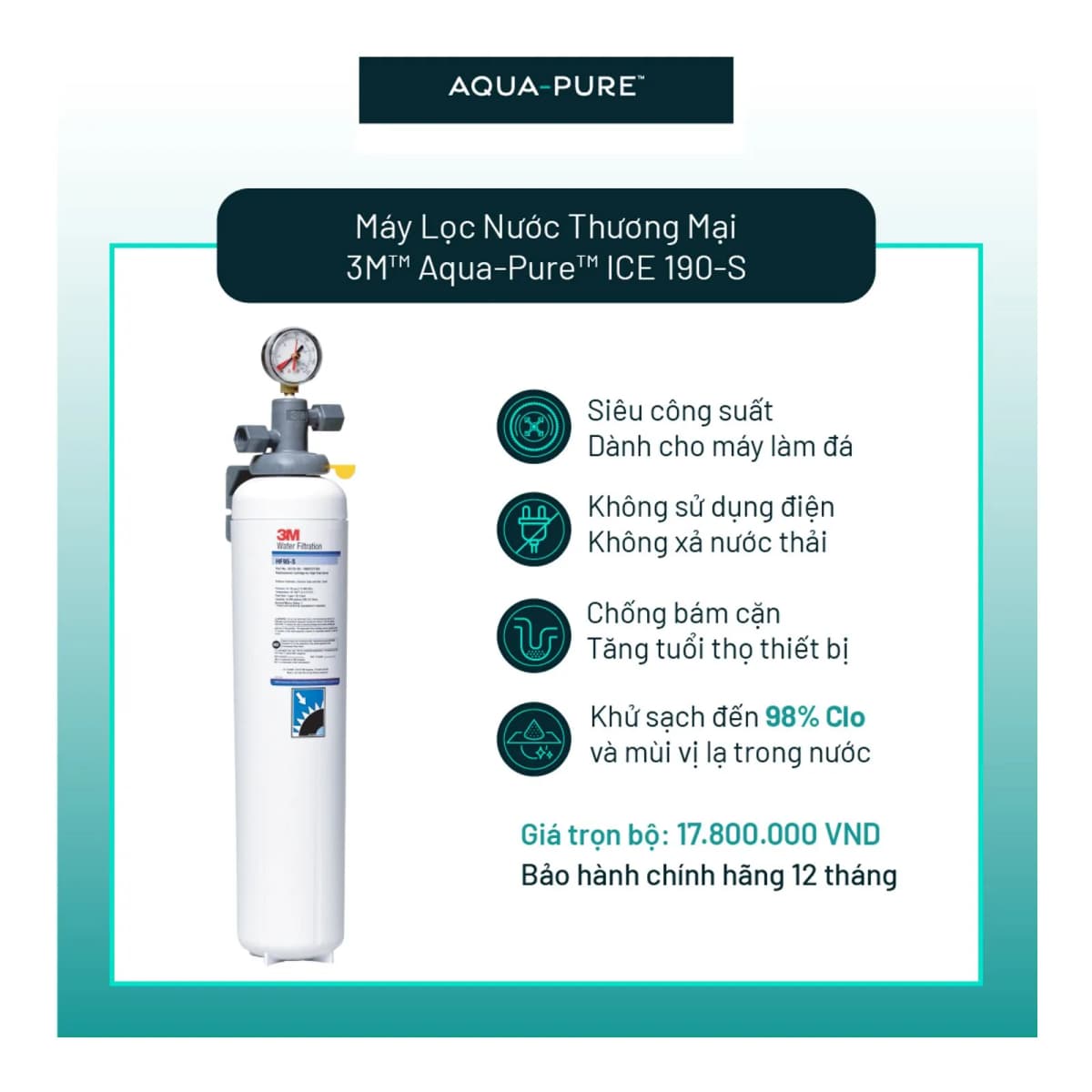 Máy Lọc Nước Công Suất Lớn Dành Cho Thương Mại 3M™ Aqua-Pure™ ICE190-S chính hãng 3M Aqua-Pure