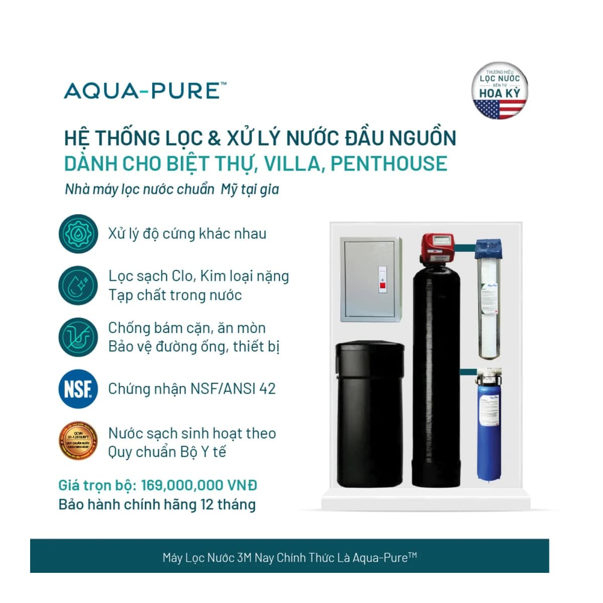 Hệ Thống Lọc Tổng Làm Mềm Nước 3M™ Aqua-Pure™ Dành Cho Biệt Thự - Villa chính hãng 3M Aqua-Pure