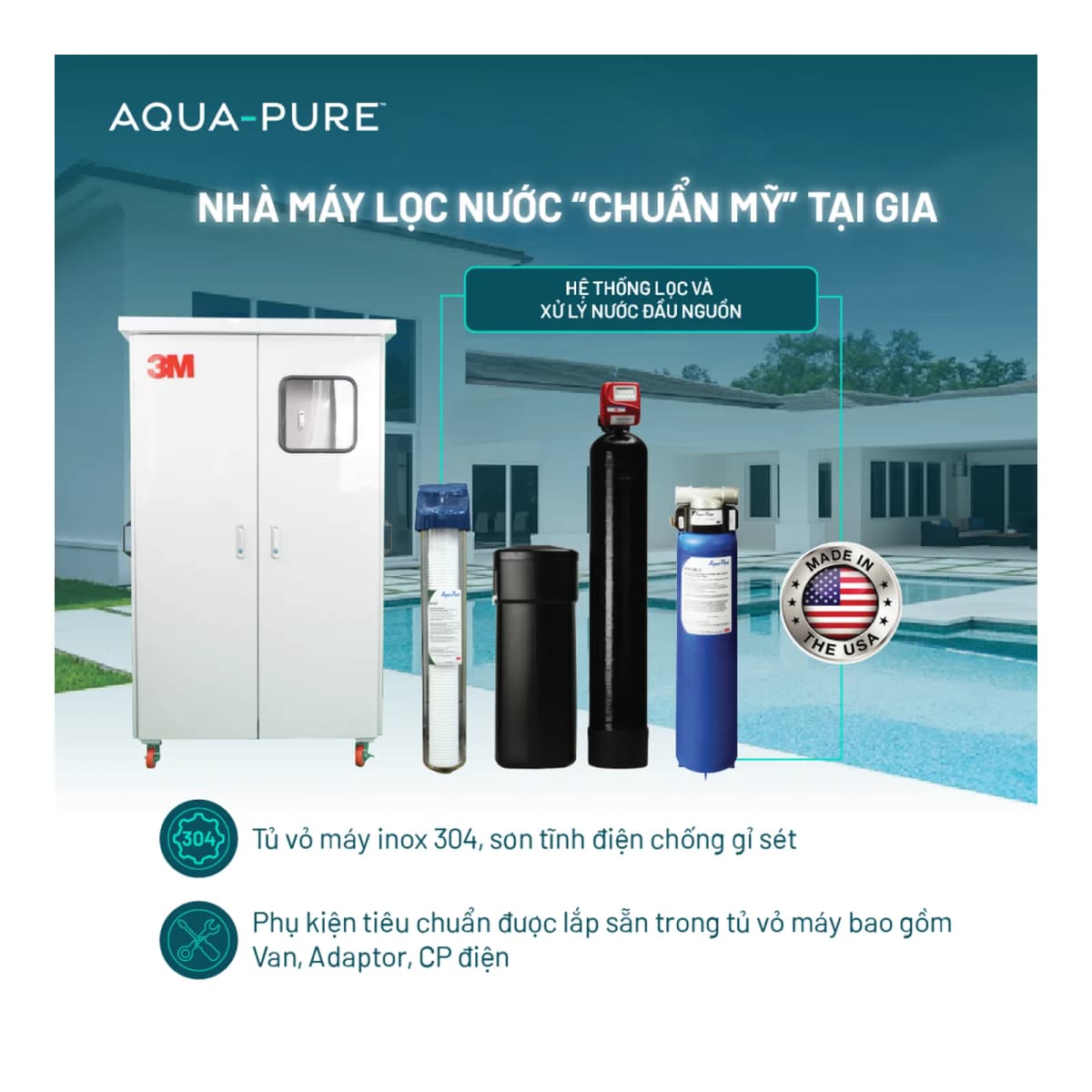 Hệ Thống Lọc Tổng Làm Mềm Nước 3M™ Aqua-Pure™ Dành Cho Biệt Thự - Villa chính hãng 3M Aqua-Pure