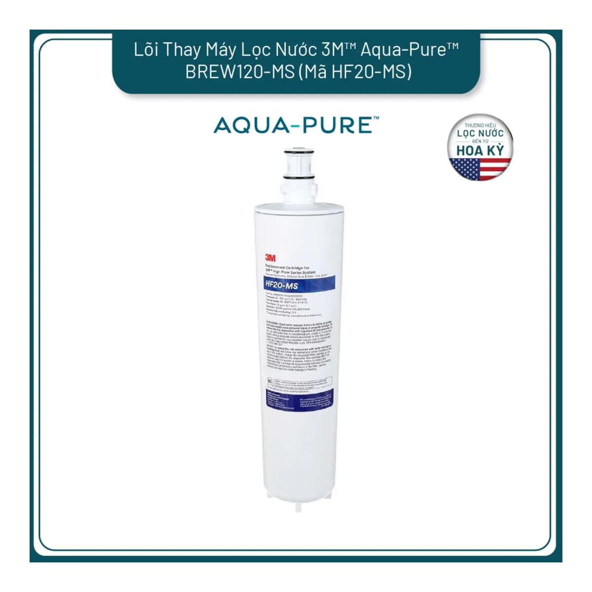 Lõi Thay Cho Máy Lọc Nước 3M™ Aqua-Pure™ BREW120-MS (MÃ HF20-MS) chính hãng 3M Aqua-Pure