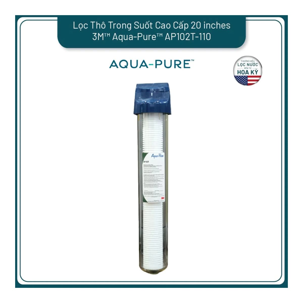 Lõi Thay Cho Bộ Lọc Thô 3M™ Aqua-Pure™ AP102T - 20 inches (Mã AP110x2) chính hãng 3M Aqua-Pure