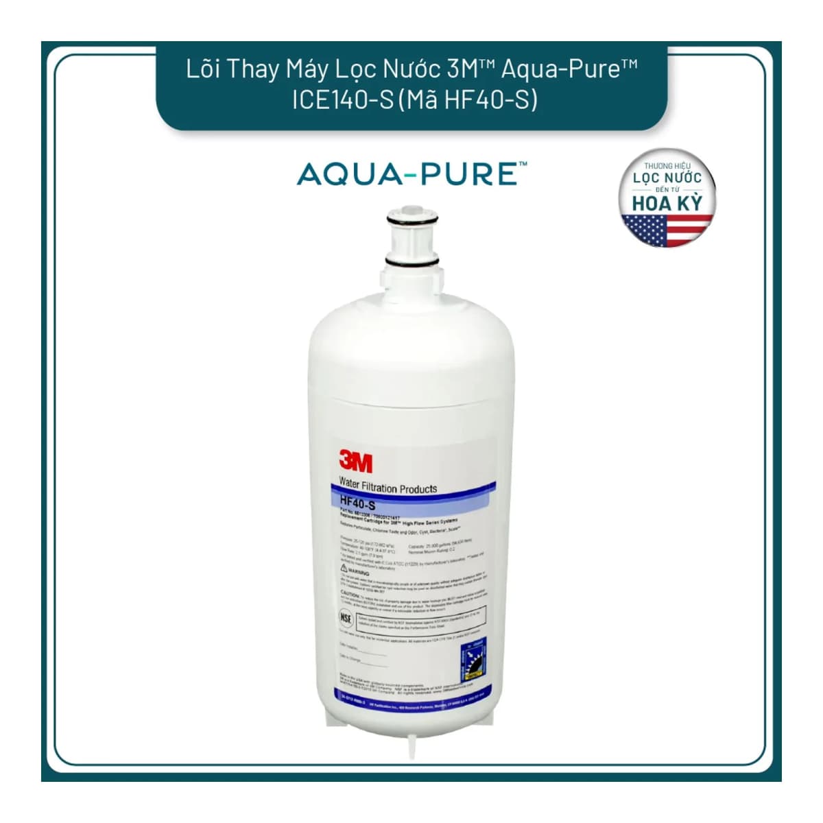 Lõi Thay Cho Máy Lọc Nước 3M™ Aqua-Pure™ ICE140-S & FF100 (MÃ HF40-S) chính hãng 3M Aqua-Pure