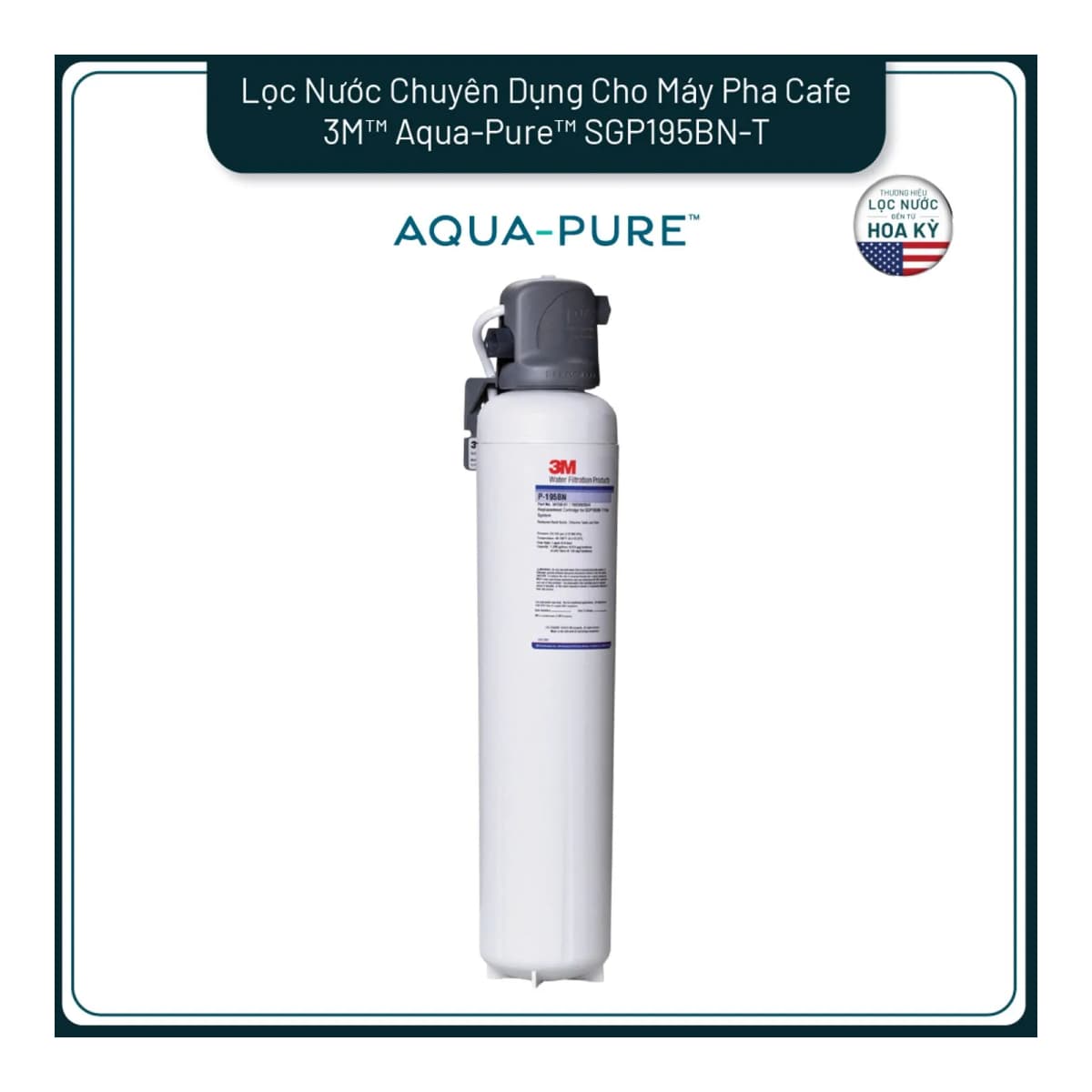 Máy Lọc Nước Chuyên Dụng Cho Máy Pha Cà Phê 3M™ Aqua-Pure™ SGP195BN-T chính hãng 3M Aqua-Pure