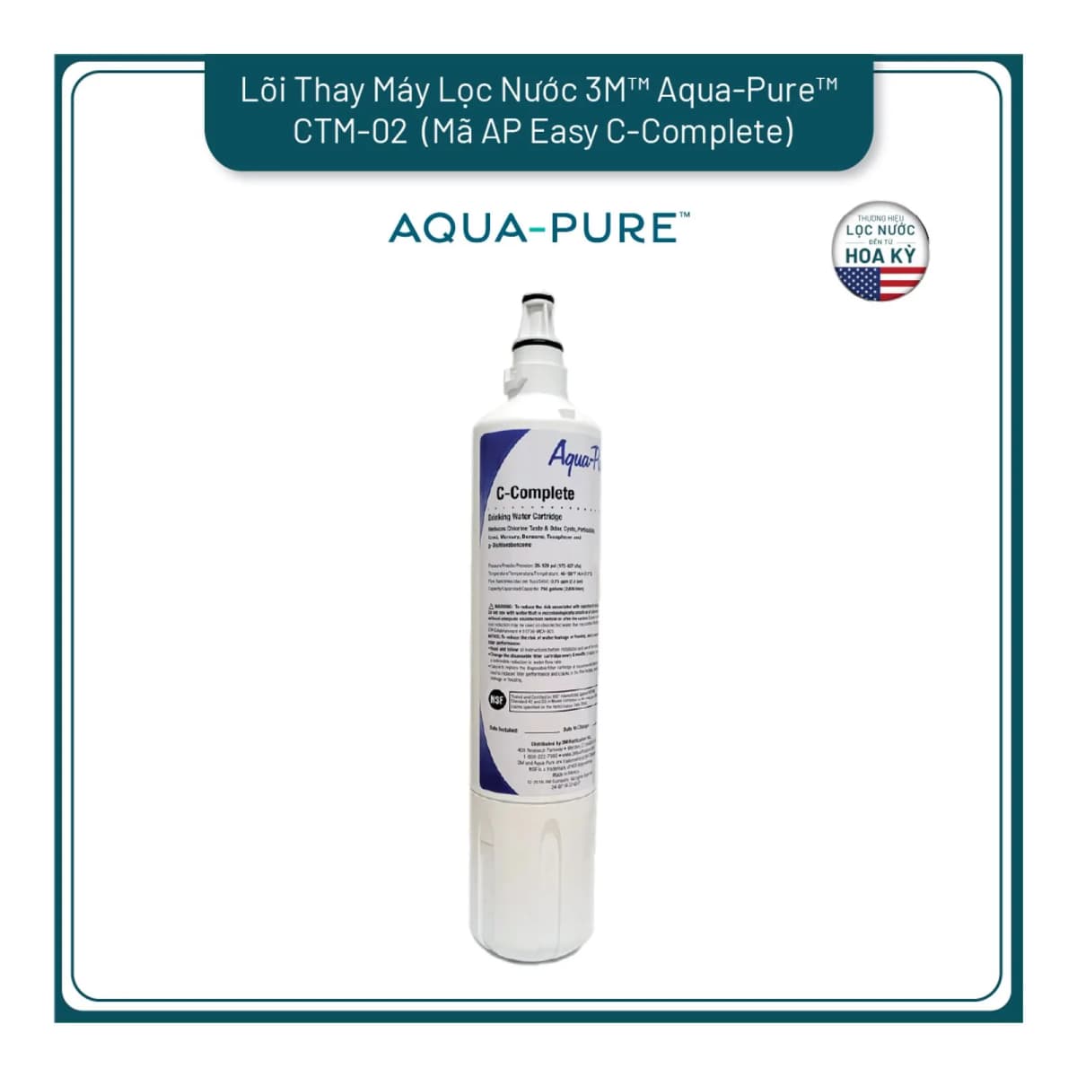 Lõi Thay Cho Máy Lọc Nước Để Bàn 3M™ Aqua-Pure™ CTM-02 (Mã Lõi C-Complete) chính hãng 3M Aqua-Pure