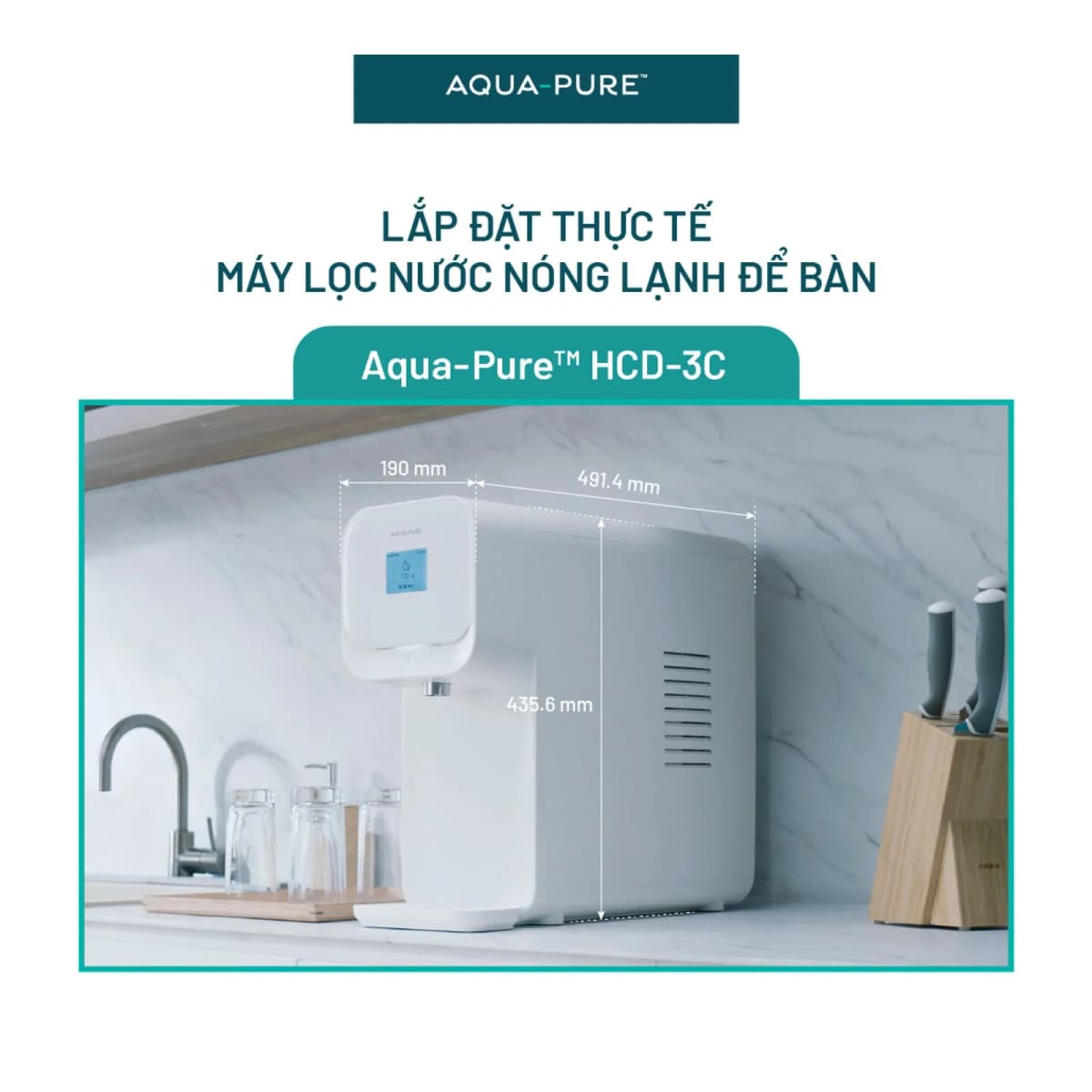 Máy Lọc Nước Nóng Lạnh Để Bàn Cao Cấp Aqua-Pure™ HCD-3C chính hãng 3M Aqua-Pure