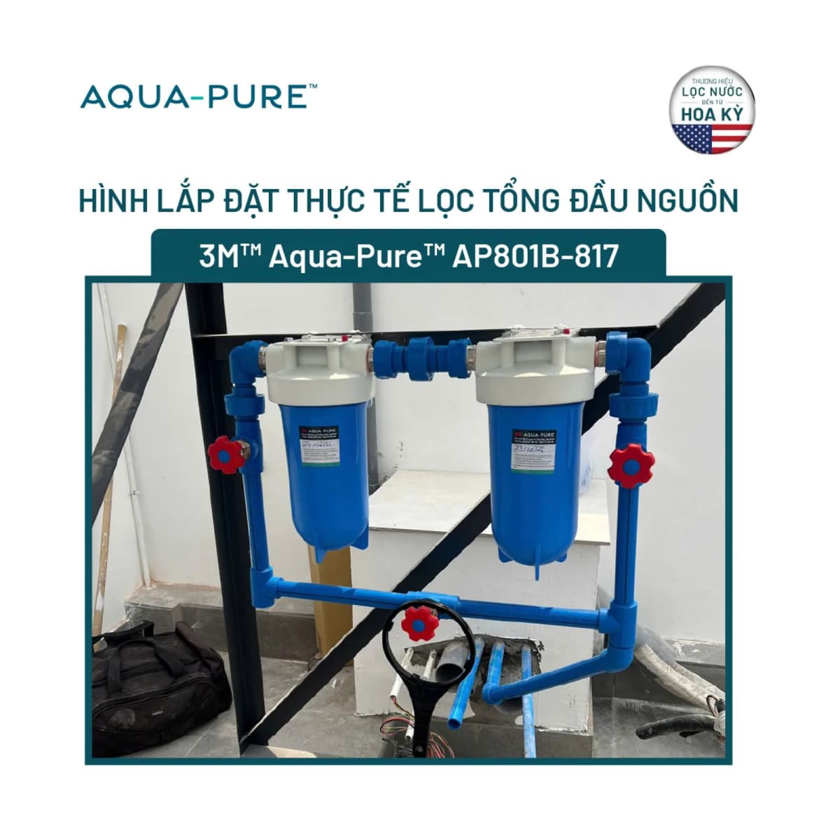 Máy Lọc Nước Tổng Đầu Nguồn Cao Cấp 3M™ Aqua-Pure™ AP801B-817 chính hãng 3M Aqua-Pure