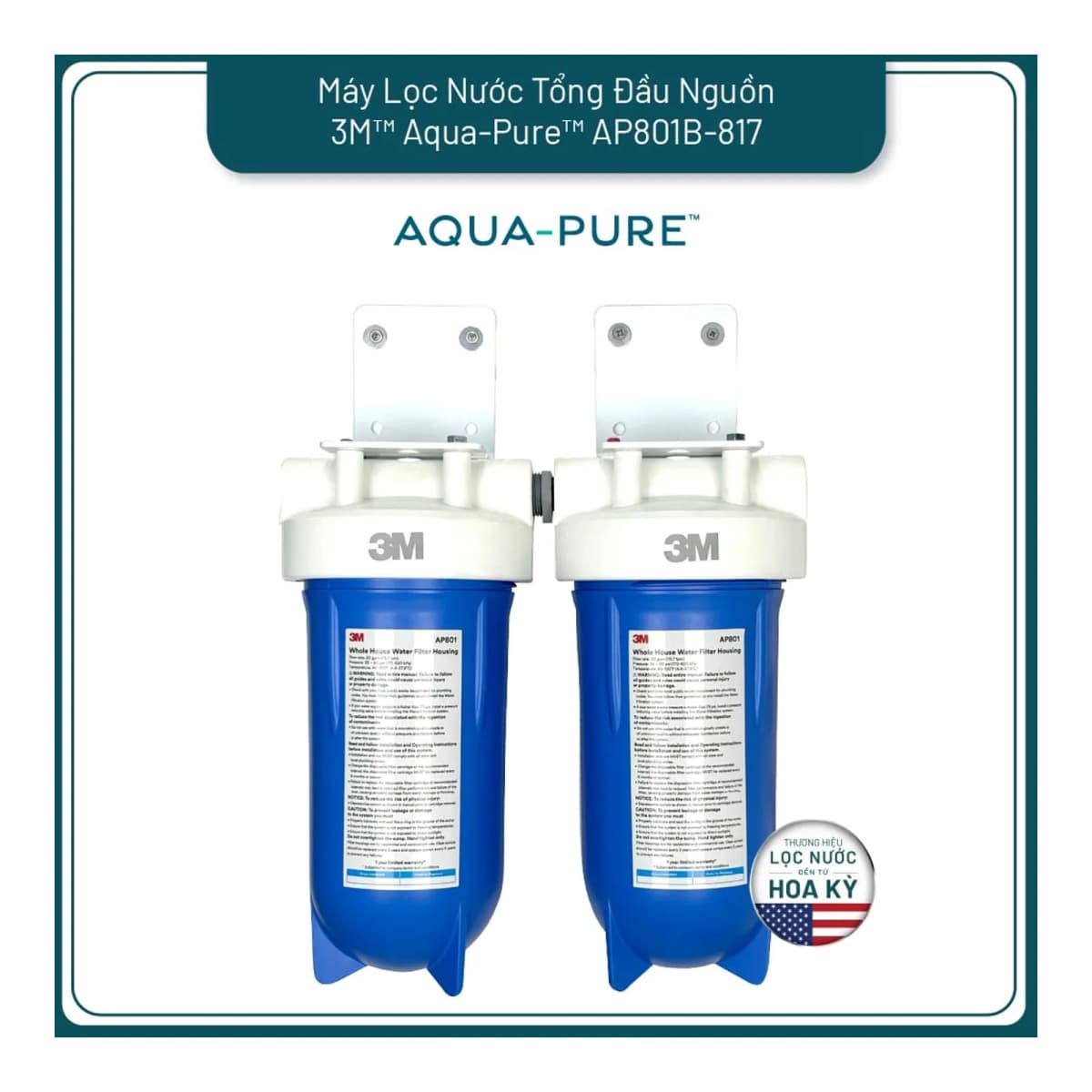 Máy Lọc Nước Tổng Đầu Nguồn Cao Cấp 3M™ Aqua-Pure™ AP801B-817 chính hãng 3M Aqua-Pure