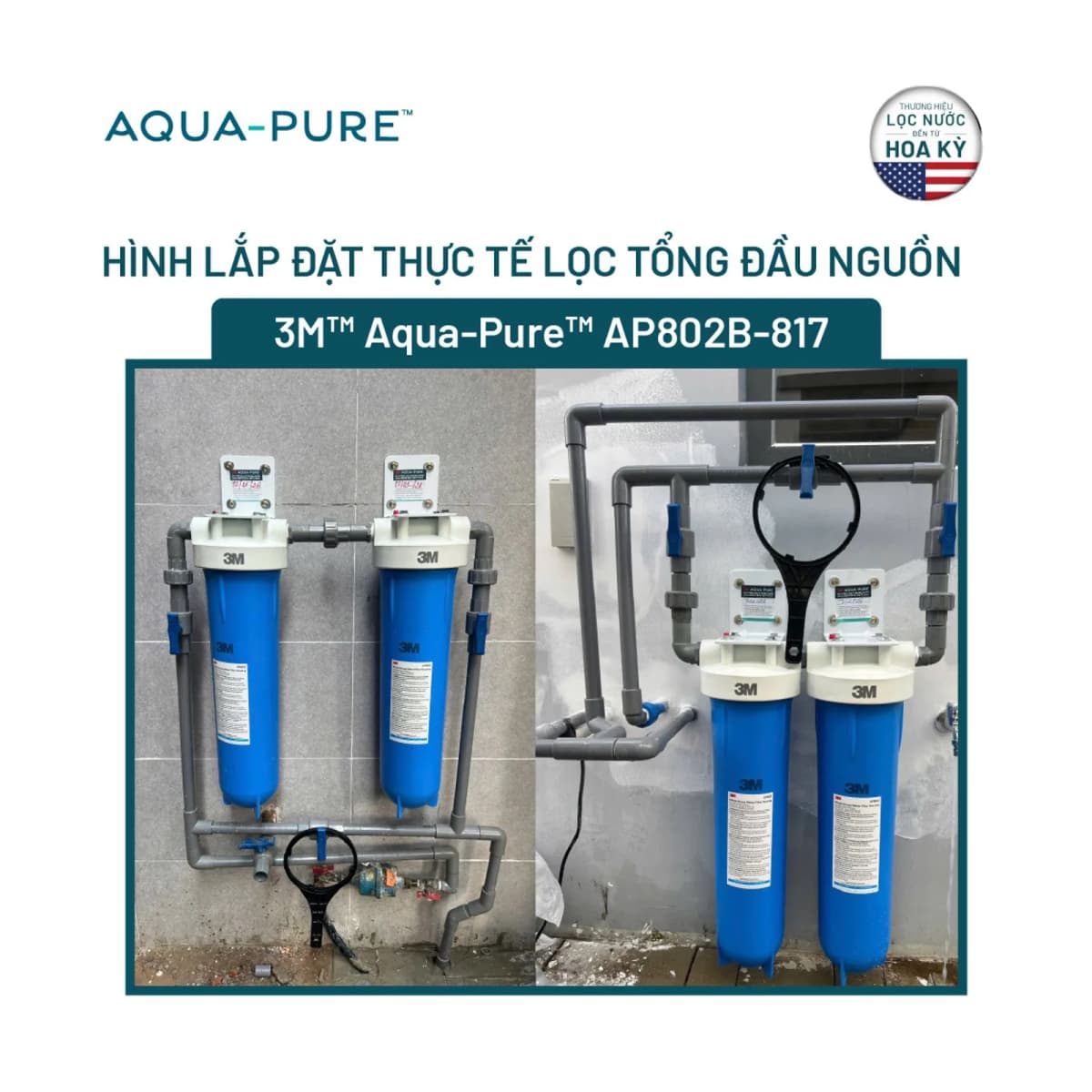 Máy Lọc Nước Tổng Đầu Nguồn Cao Cấp 3M™ Aqua-Pure™ AP802B-817 chính hãng 3M Aqua-Pure