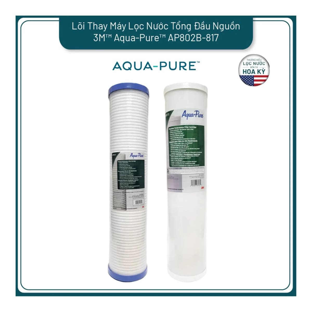 Lõi Thay Cho Máy Lọc Nước Tổng Đầu Nguồn 3M™ Aqua-Pure™ AP801B-817 (Mã AP817 & AP810) chính hãng 3M Aqua-Pure