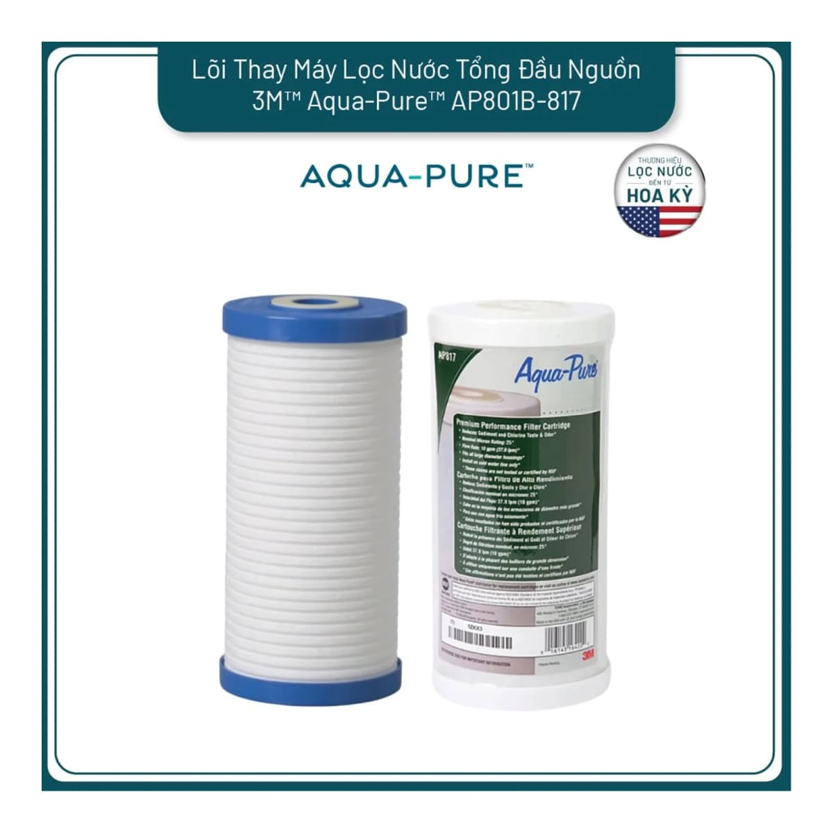 Lõi Thay Cho Máy Lọc Nước Tổng Đầu Nguồn 3M™ Aqua-Pure™ AP802B-817 (Mã AP817-2 & AP810-2) chính hãng 3M Aqua-Pure