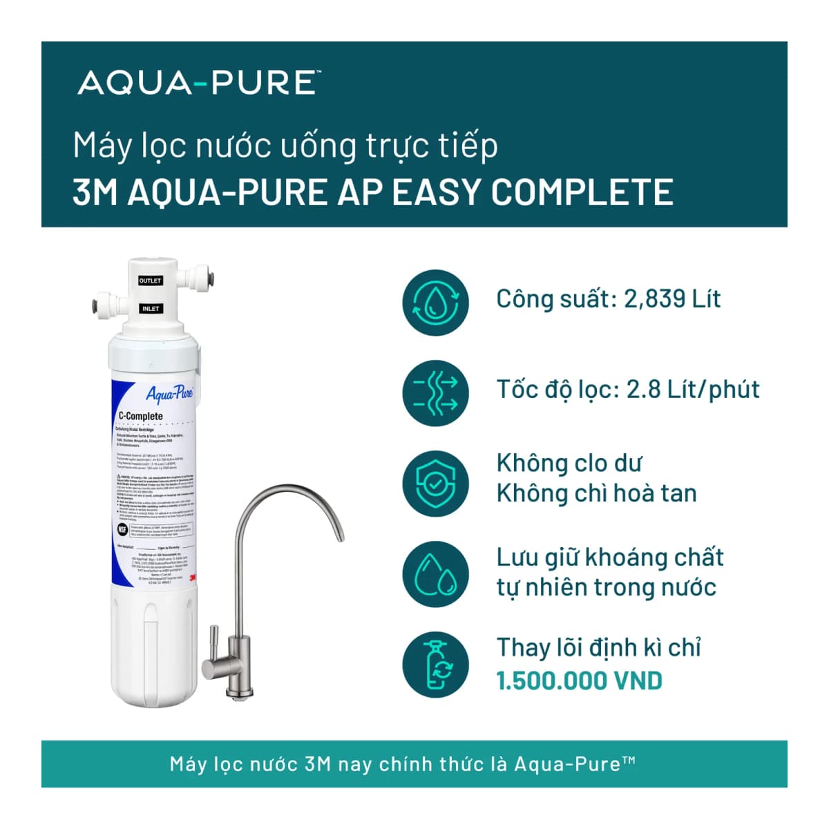 Máy Lọc Nước Tổng Đầu Nguồn 3M™ Aqua-Pure™ AP904 Kèm Lọc Thô Aqua-Pure Cao Cấp chính hãng 3M Aqua-Pure