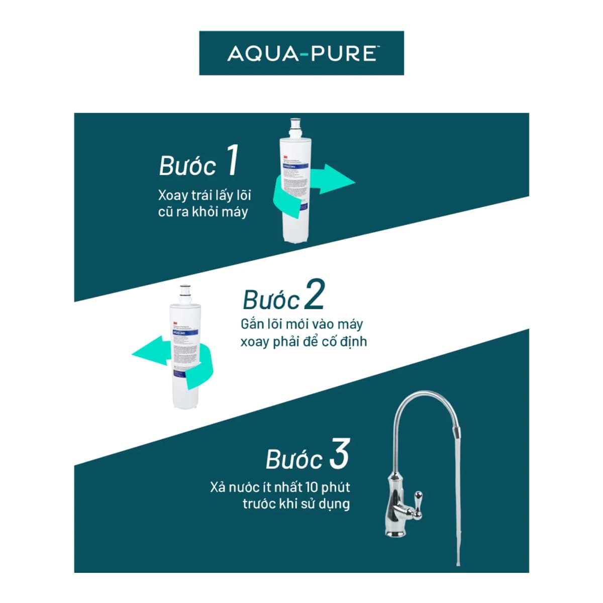 Máy Lọc Nước Lắp Dưới Bồn Rửa 3M™ Aqua-Pure™ BREW120-MS Kèm Vòi chính hãng 3M Aqua-Pure