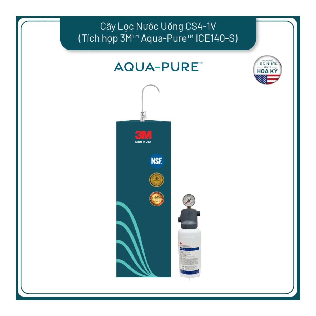 Cây Lọc Nước Uống Trực Tiếp CS4-1V (Tích Hợp Máy Lọc Nước 3M™ Aqua-Pure™ ICE140-S) chính hãng 3M Aqua-Pure