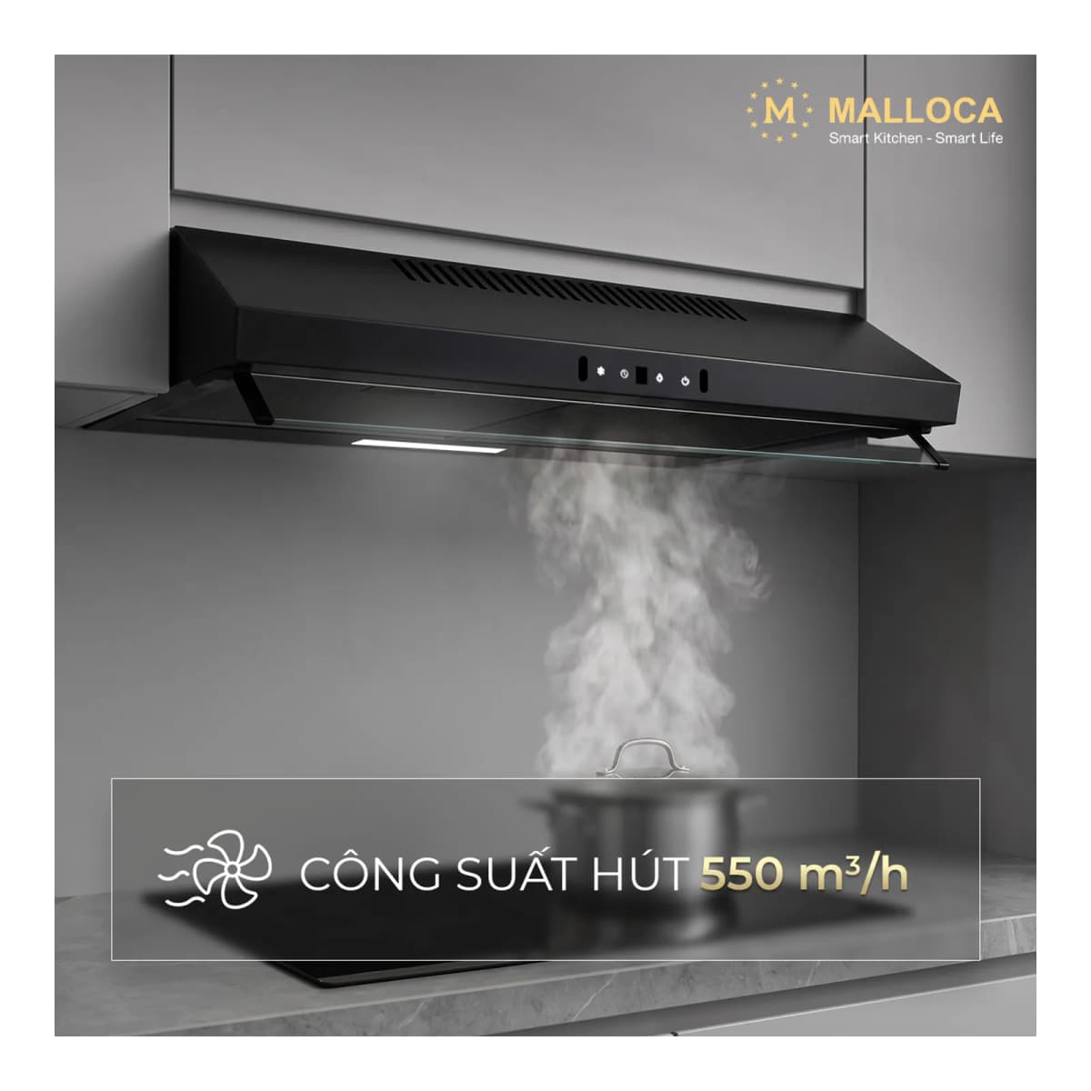 Máy hút mùi Classic 70 cm chính hãng Malloca