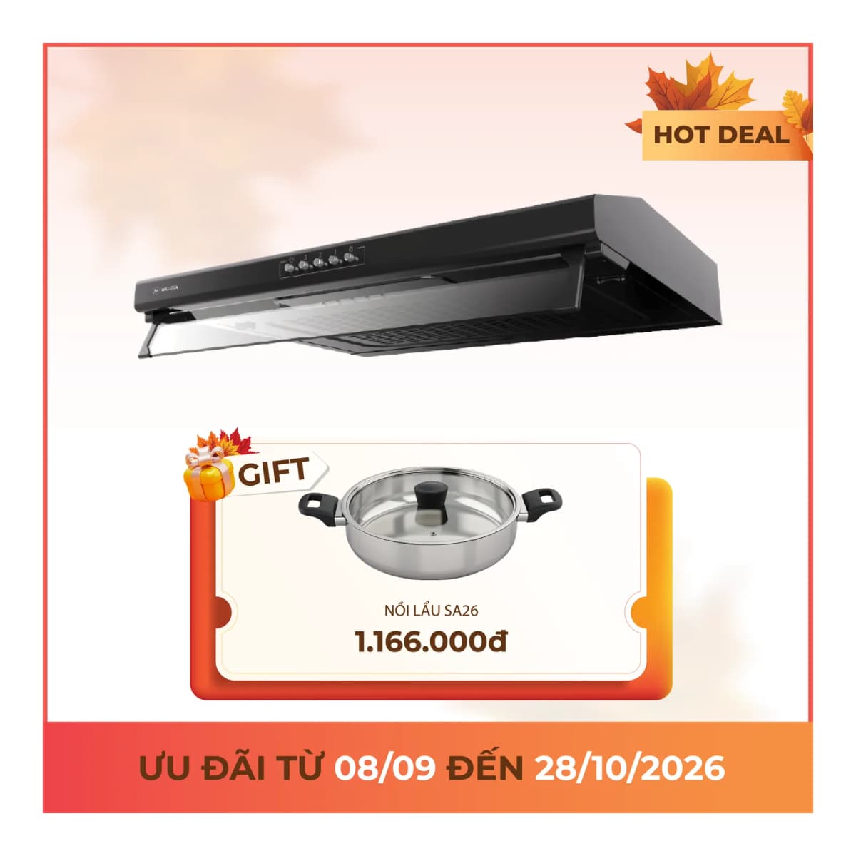 Máy hút mùi Classic 70 cm chính hãng Malloca