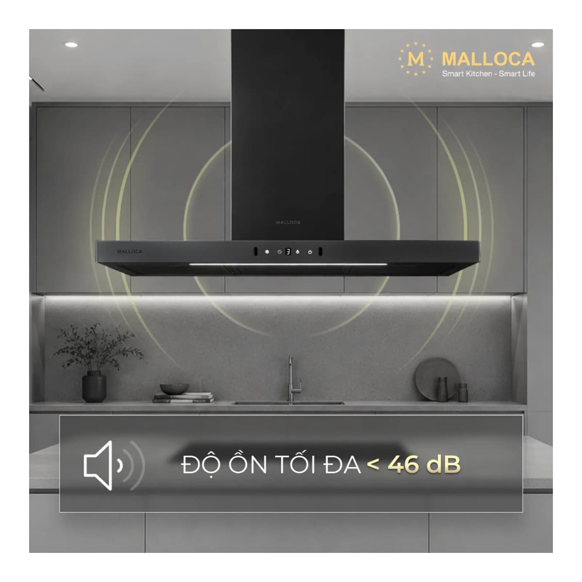 Máy hút mùi đảo 90 cm chính hãng Malloca