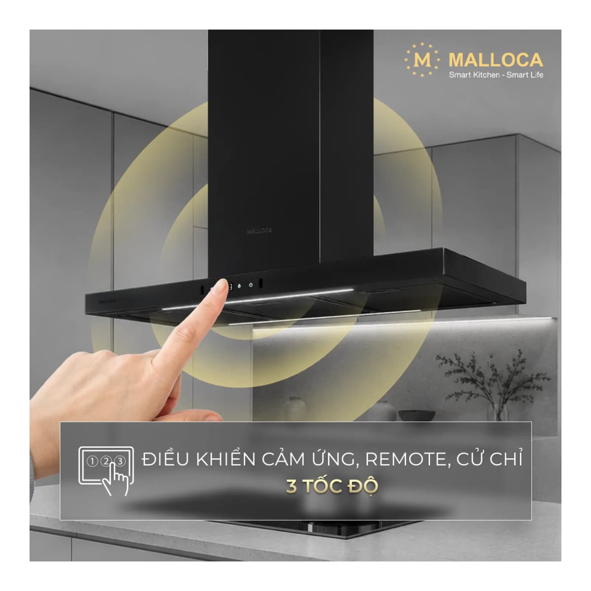 Máy hút mùi đảo 90 cm chính hãng Malloca