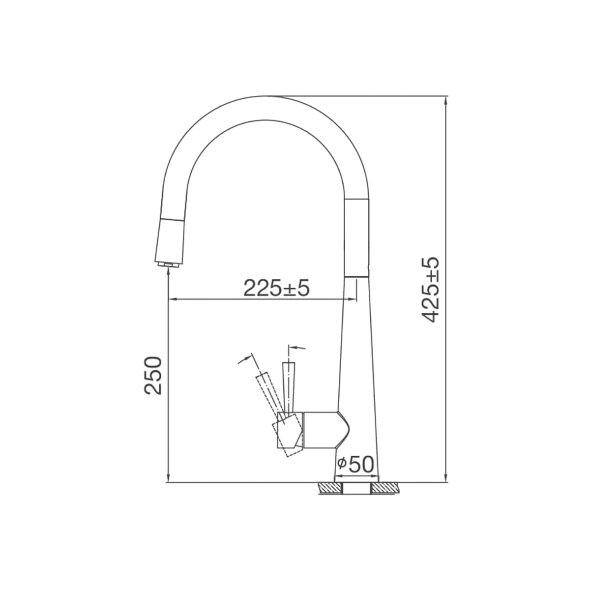 Vòi rửa chén nóng lạnh dây rút Inox 304 chính hãng Malloca