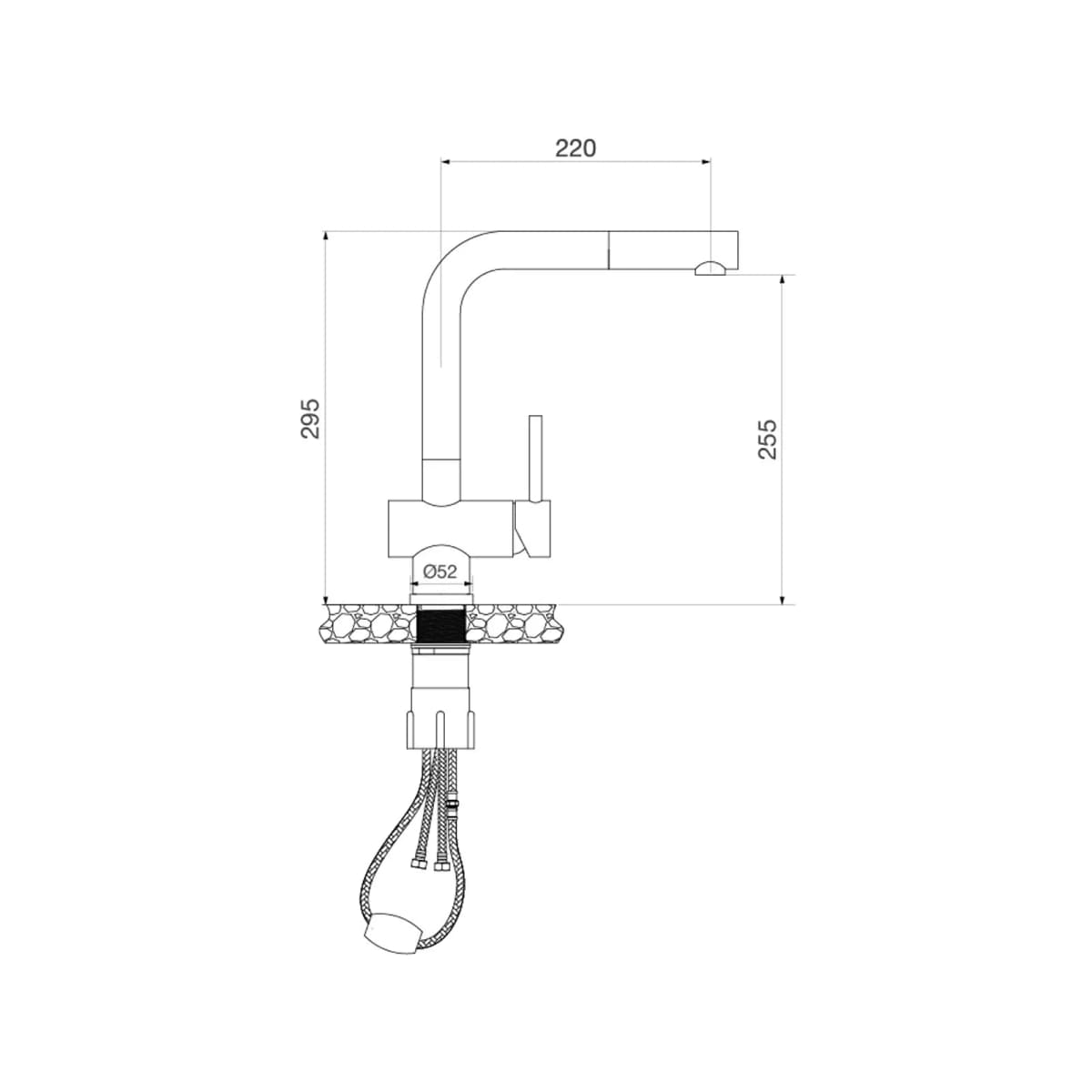 Vòi rửa chén nóng lạnh dây rút Inox 304 chính hãng Malloca