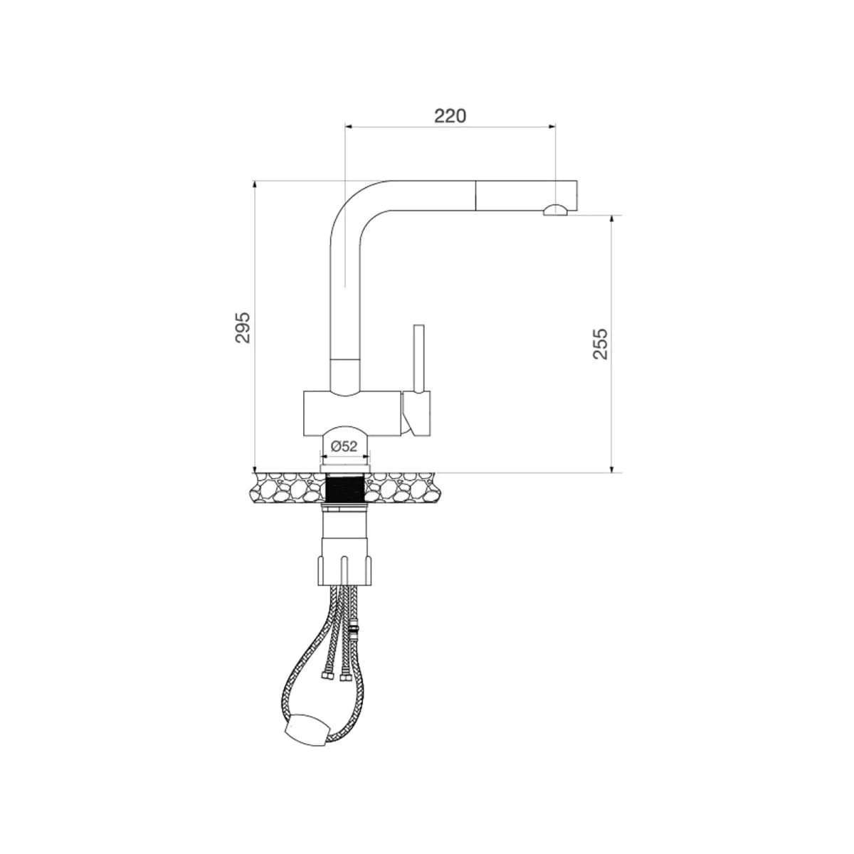 Vòi rửa chén nóng lạnh dây rút Inox 304 chính hãng Malloca