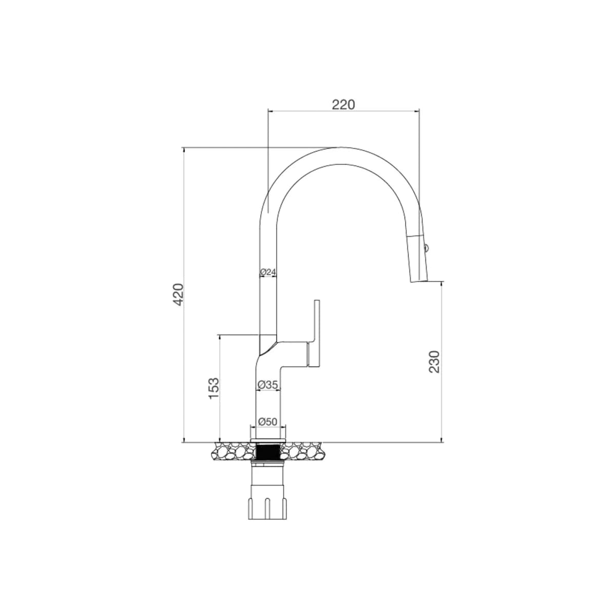 Vòi rửa chén nóng lạnh dây rút đồng thau Chrome chính hãng Malloca