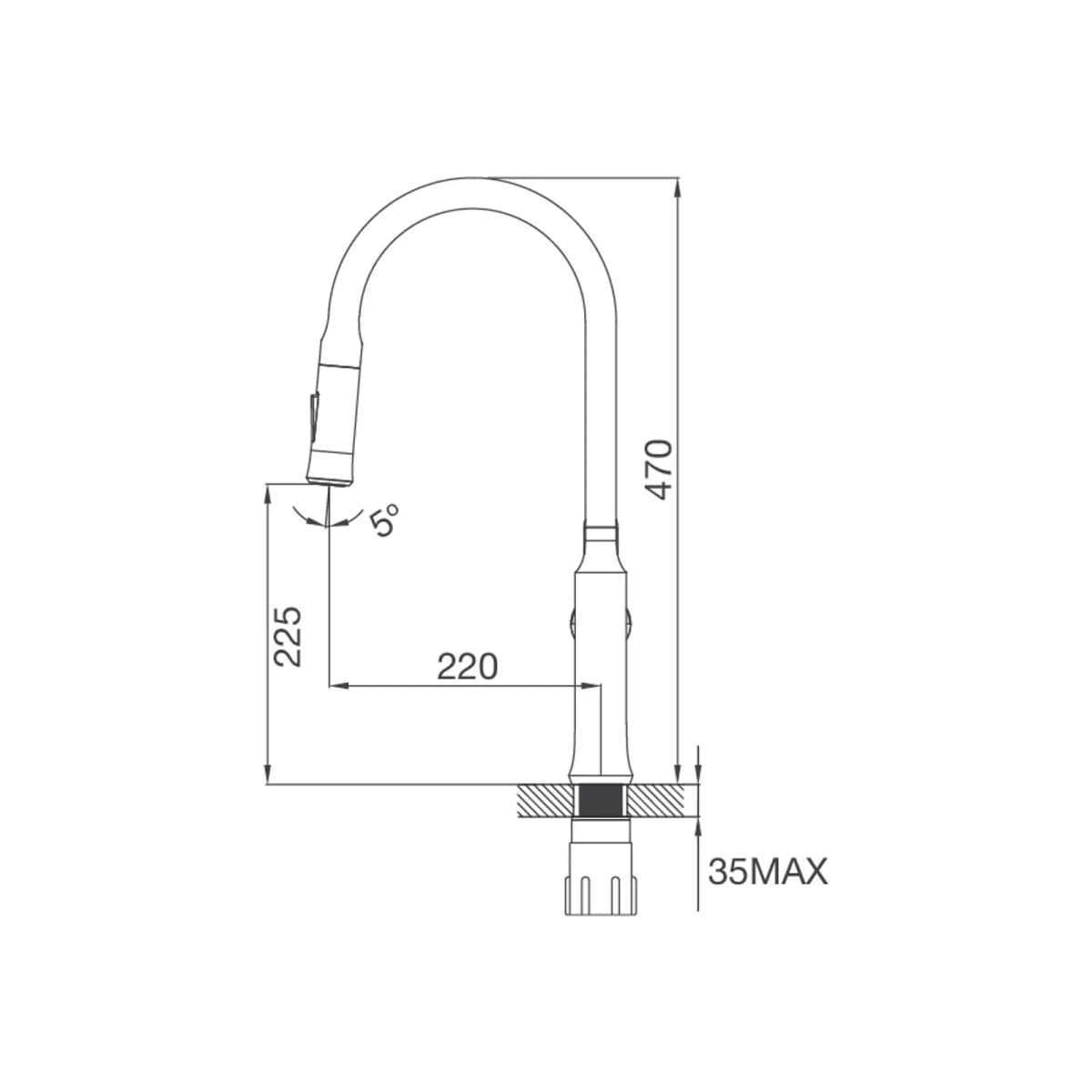 Vòi rửa chén nóng lạnh dây rút đồng thau Chrome chính hãng Malloca