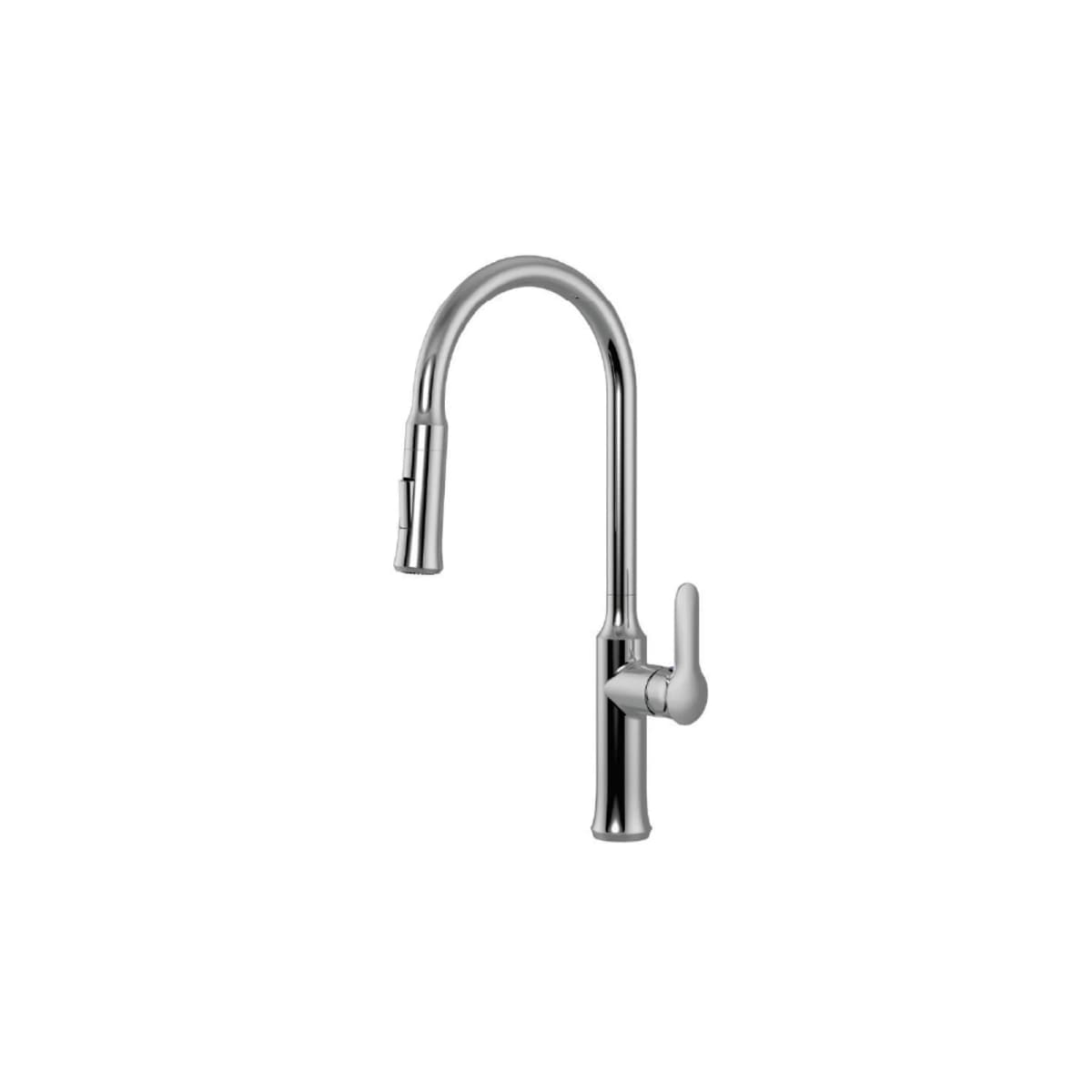 Vòi rửa chén nóng lạnh dây rút đồng thau Chrome chính hãng Malloca