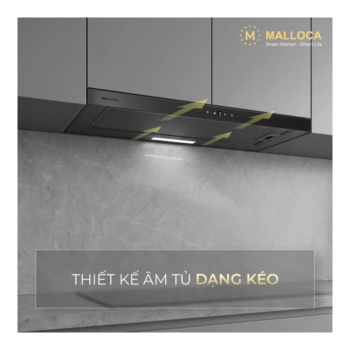 Máy hút mùi âm tủ dạng kéo 80 cm chính hãng Malloca