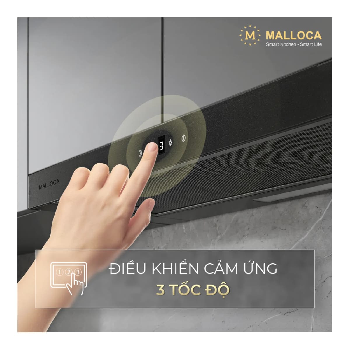 Máy hút mùi âm tủ dạng kéo 80 cm chính hãng Malloca
