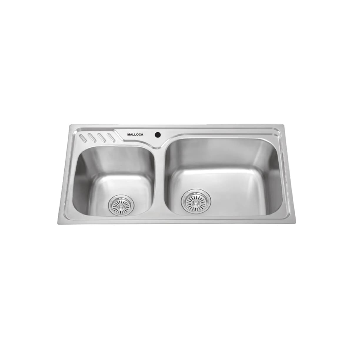 Chậu rửa chén 2 hố Inox 304 kích thước 80 cm chính hãng Malloca