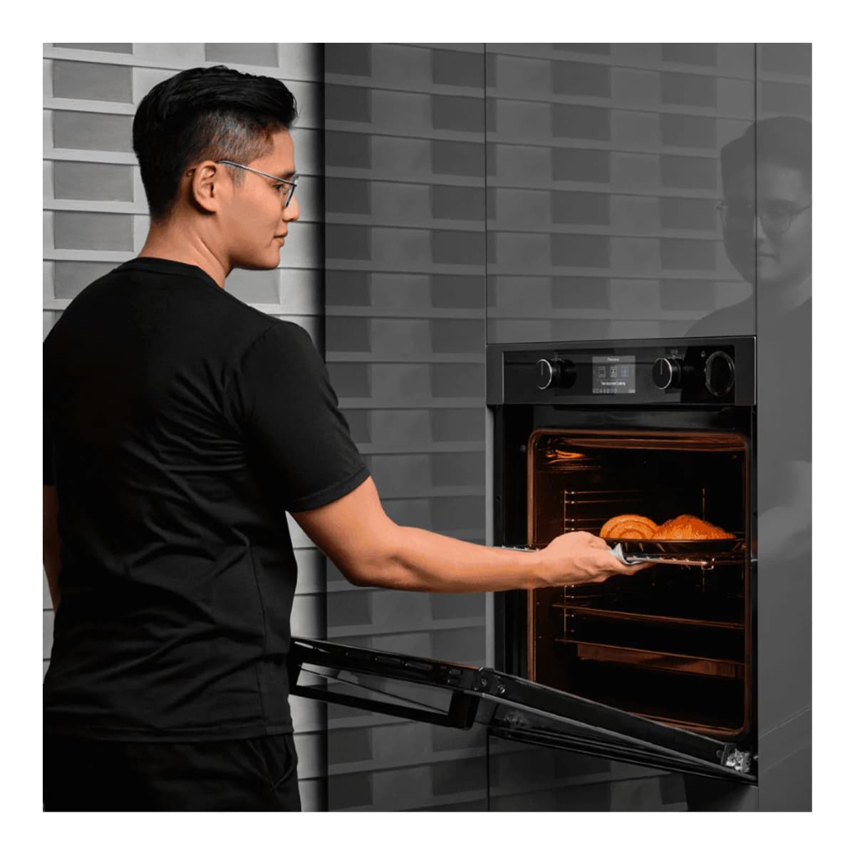 Lò nướng âm tủ 60 cm bù ẩm thủy phân dung tích 75L chính hãng Malloca