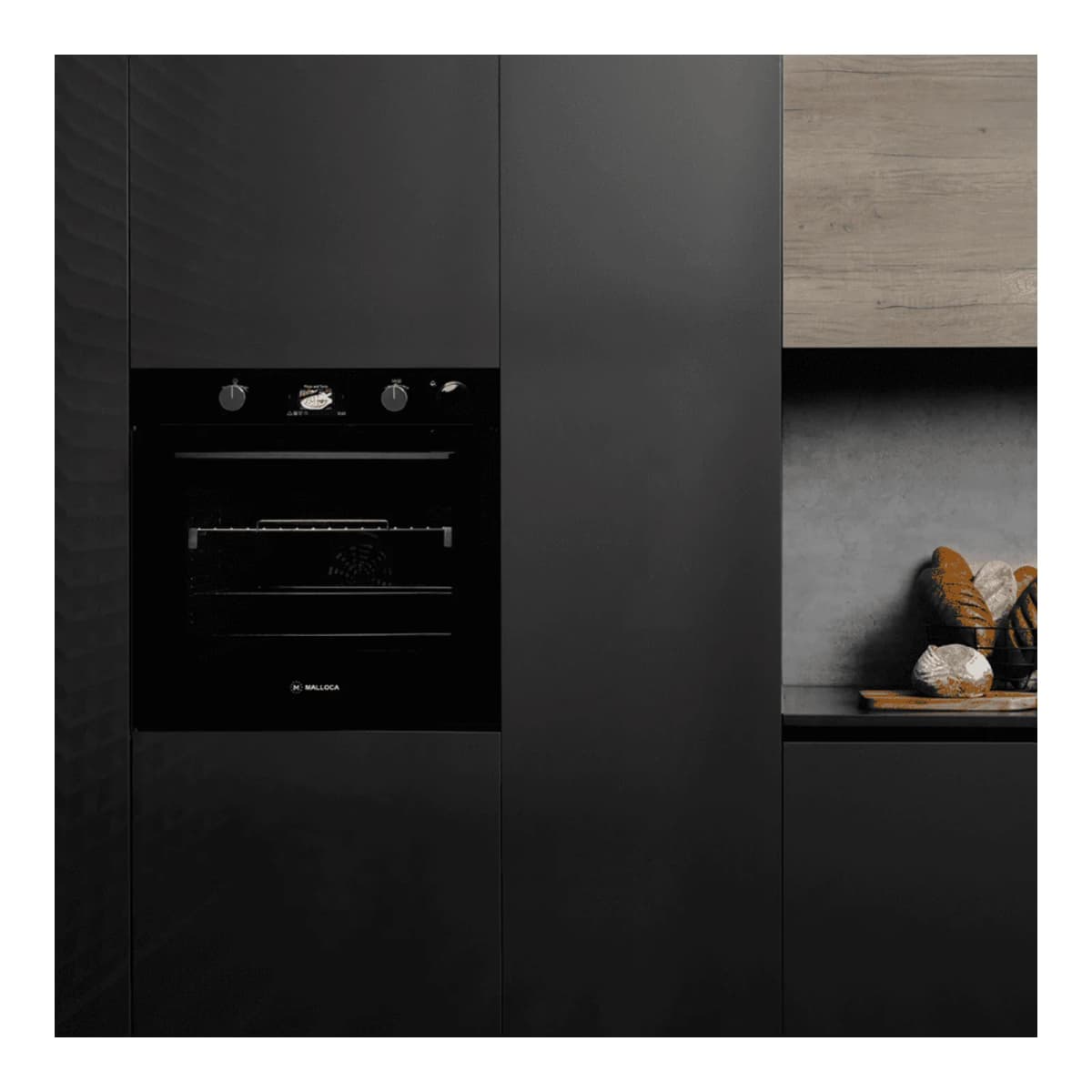 Lò nướng âm tủ 60 cm bù ẩm thủy phân dung tích 75L chính hãng Malloca