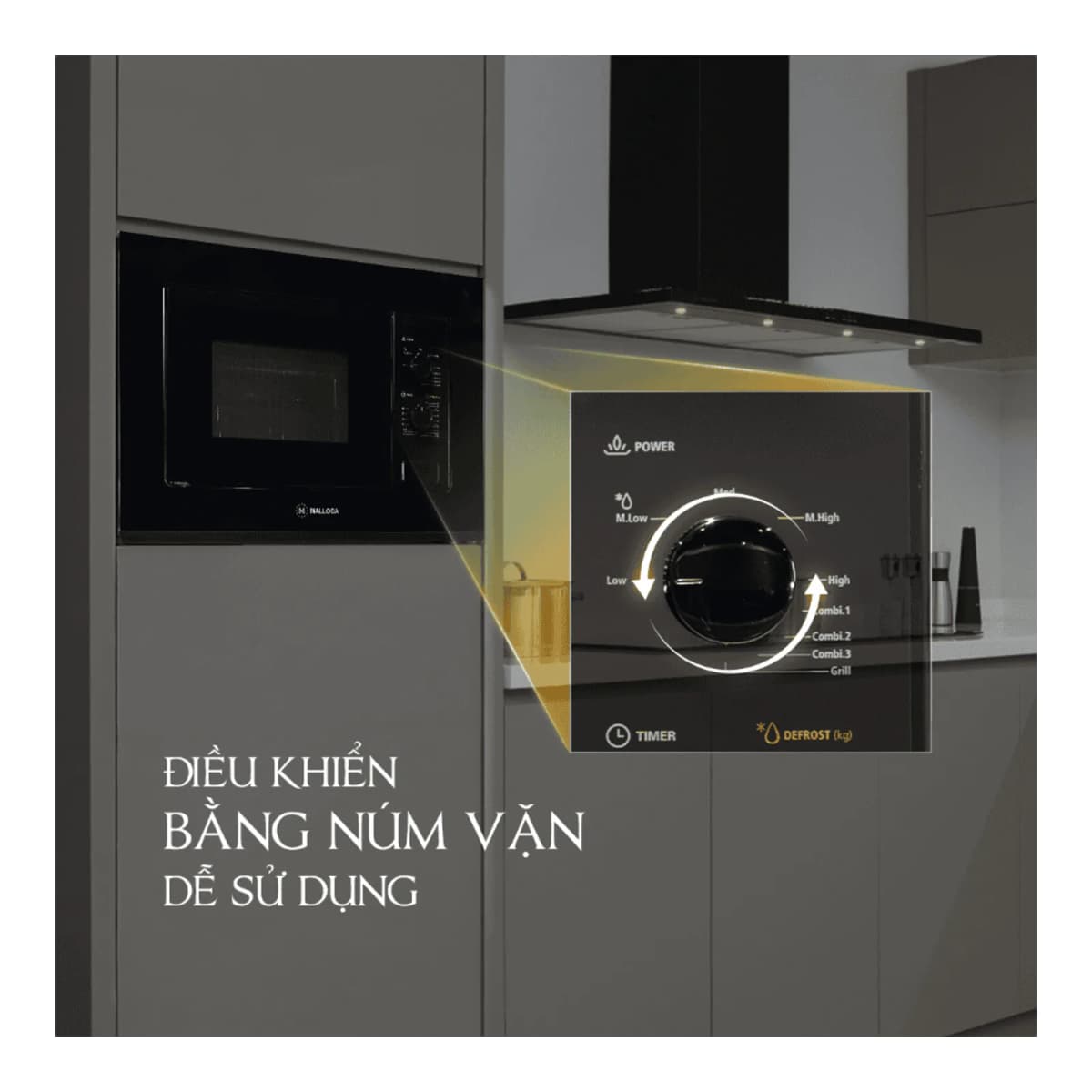 Lò vi sóng âm tủ dung tích 20L chính hãng Malloca