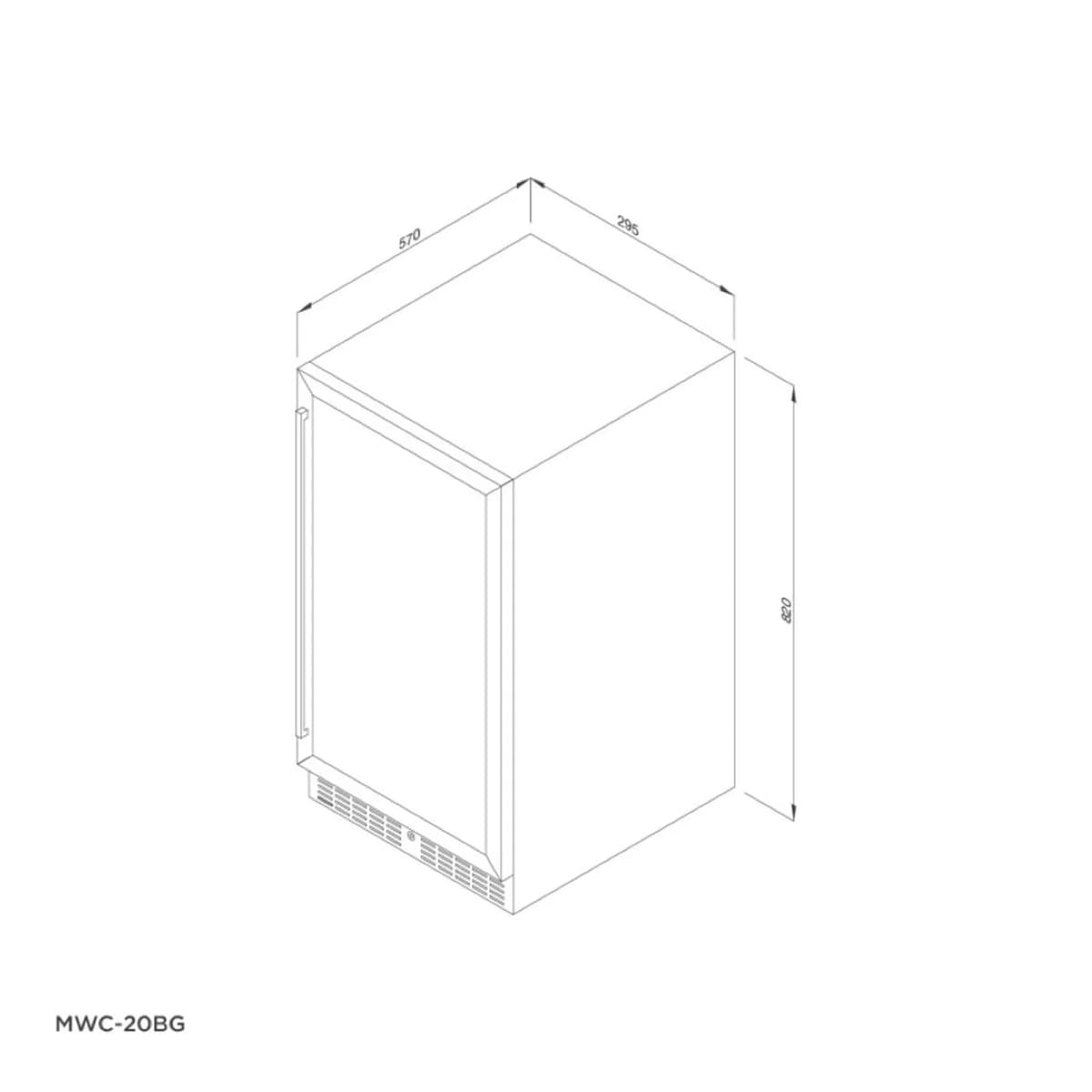 Tủ rượu độc lập âm tủ 1 vùng nhiệt độ 30 cm 50L chính hãng Malloca