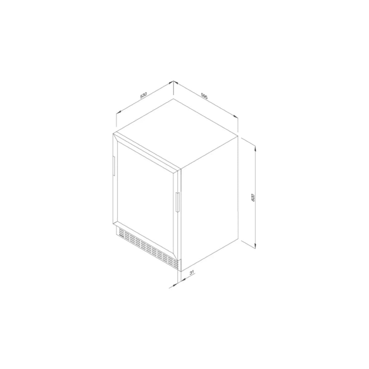 Tủ rượu độc lập âm tủ 1 vùng nhiệt độ 60 cm 127L chính hãng Malloca