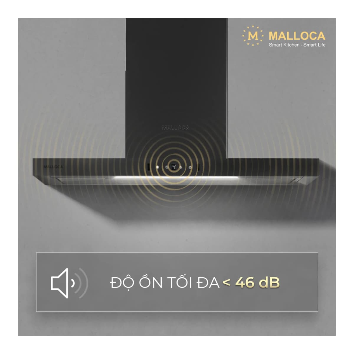 Máy hút mùi áp tường dạng chữ T 90 cm chính hãng Malloca