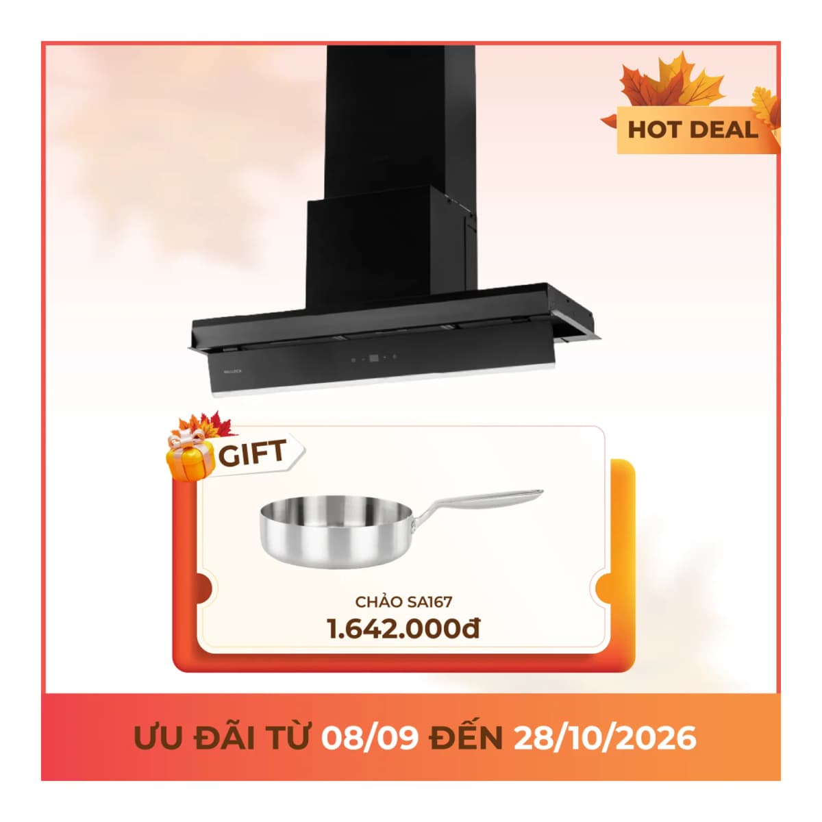 Máy hút mùi âm tủ 90 cm chính hãng Malloca