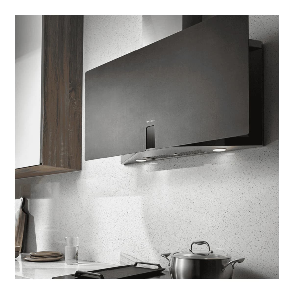 Máy hút mùi áp tường dạng chữ t 90 cm chính hãng Malloca
