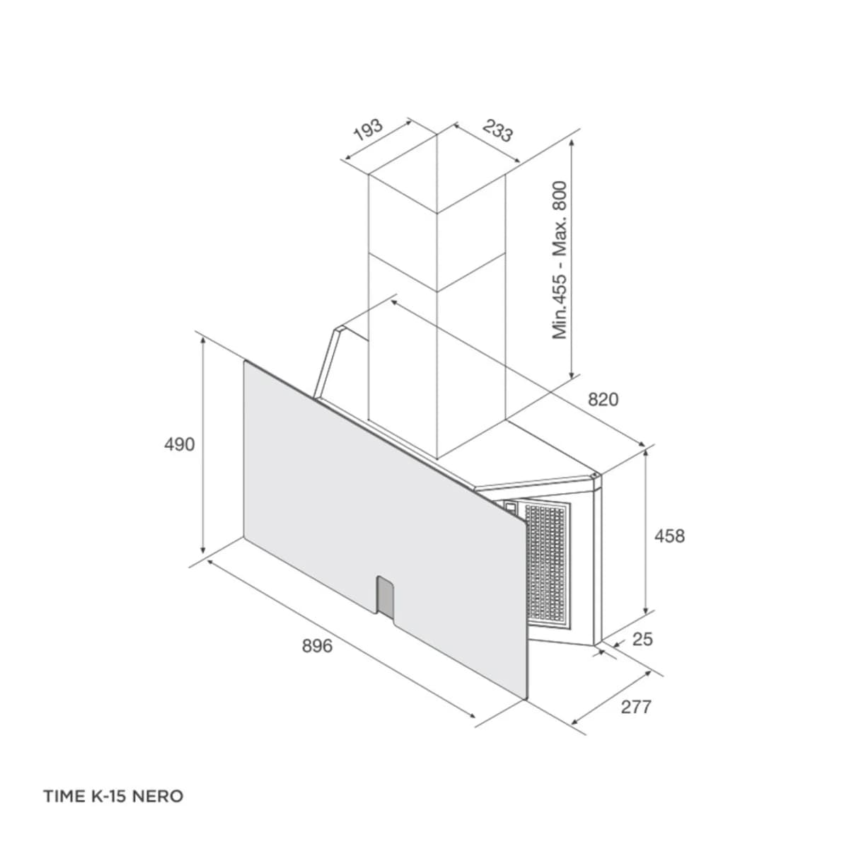 Máy hút mùi áp tường dạng chữ t 90 cm chính hãng Malloca