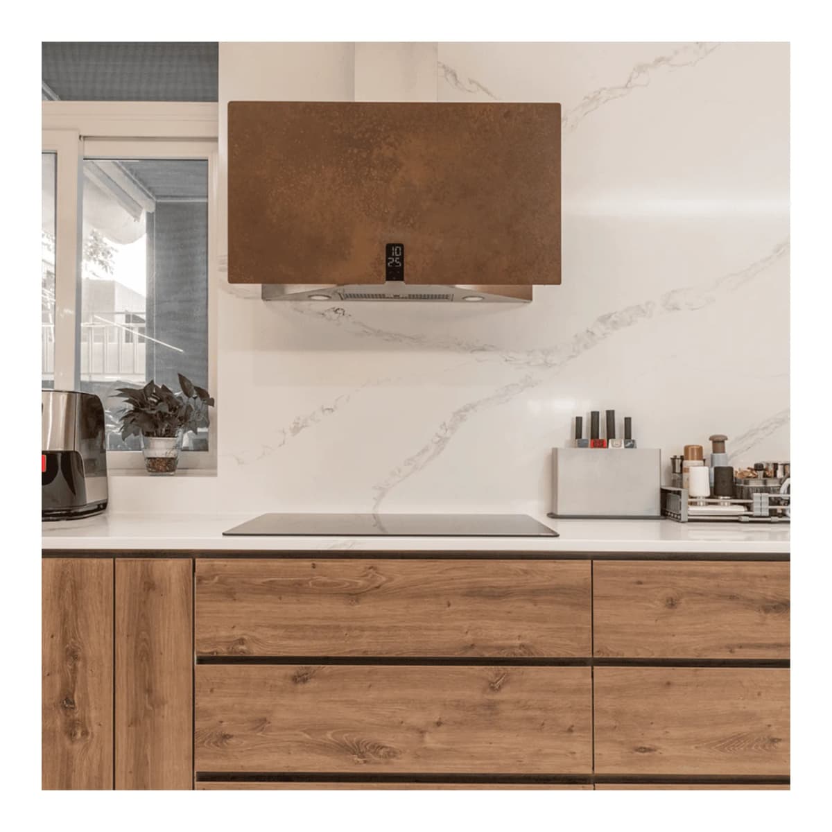Máy hút mùi áp tường dạng chữ t 90 cm chính hãng Malloca