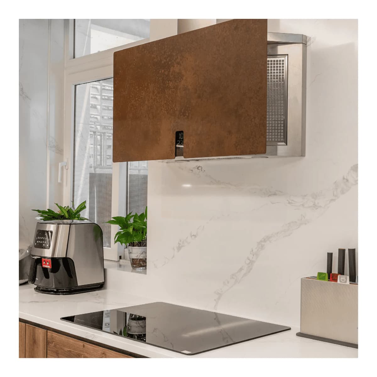 Máy hút mùi áp tường dạng chữ t 90 cm chính hãng Malloca