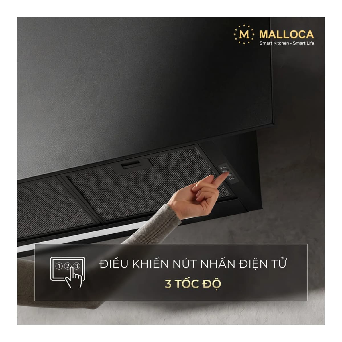 Máy hút mùi áp tường dạng chữ T 90 cm chính hãng Malloca