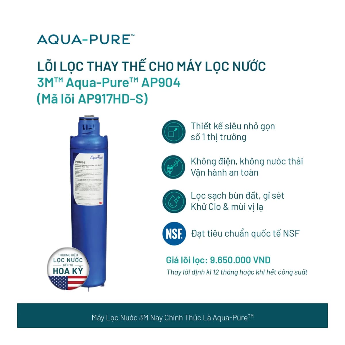 Lõi Thay Thế Cho Máy Lọc Nước Tổng Đầu Nguồn 3M™ Aqua-Pure™ AP904 (Mã AP917HD-S) chính hãng 3M Aqua-Pure
