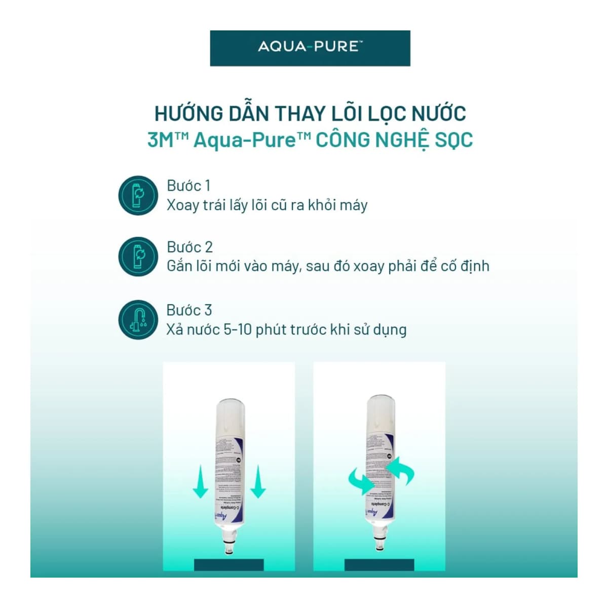 Lõi Thay Cho Máy Lọc Nước Để Bàn 3M™ Aqua-Pure™ CTM-02 (Mã Lõi C-Complete) chính hãng 3M Aqua-Pure