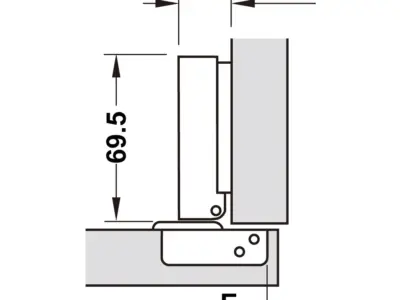 Bản lề Hafele METALLA SM 110 độ, giảm chấn, trọn bộ DIY