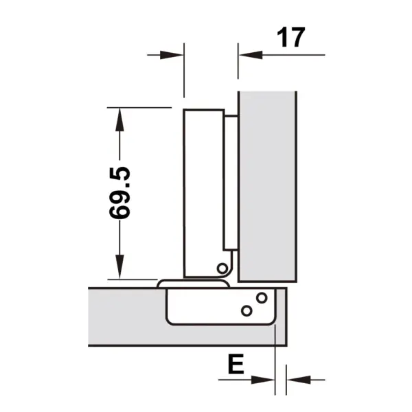 Bản lề Hafele METALLA SM 110 độ, giảm chấn, trọn bộ DIY