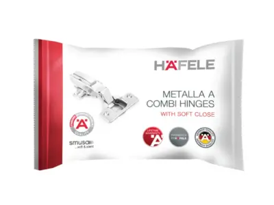 Bản lề Hafele METALLA A 110 độ, giảm chấn, trọn bộ DIY