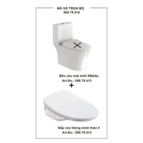 Bộ sản phẩm Bồn cầu một khối Hafele REGAL + Nắp 588.79.414