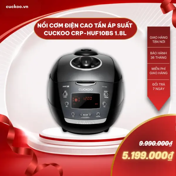 Nồi cơm điện cao tần áp suất Cuckoo CRP-HUF10BS 1.8L