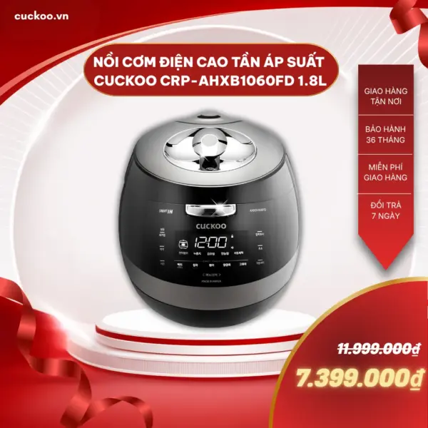 Nồi cơm điện cao tần áp suất Cuckoo CRP-AHXB1060FD 1.8L